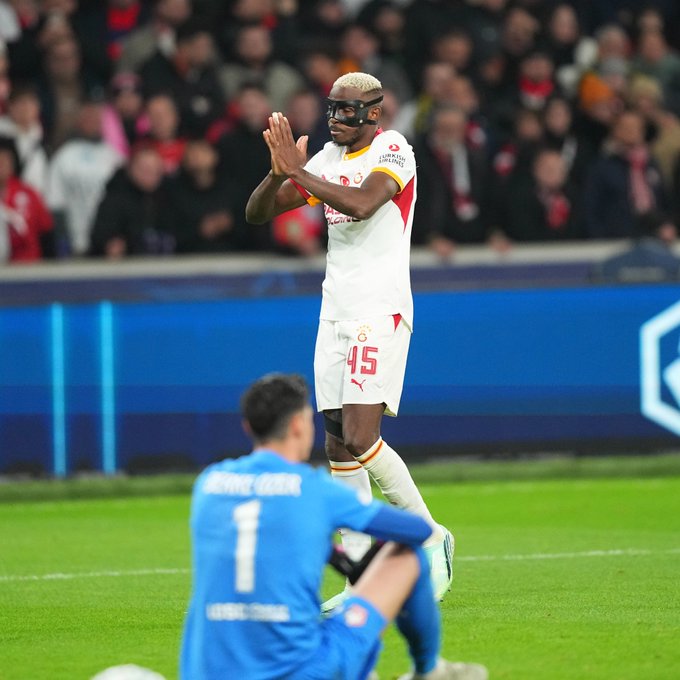 Super Eagles of Nigeria striker, Victor Osimhen, netted the fourth goal to seal victory for Galatasaray against LOSC Lille in the League Phase match of the Uefa Champions League in France on Wednesday 21 October, 2026