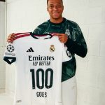 France forward, Kylian Mbappe, reached 100 goals for Real Madrid after netting a brace in the La Liga match against Barcelona on Sunday 25 October, 2026 at Camp Nou