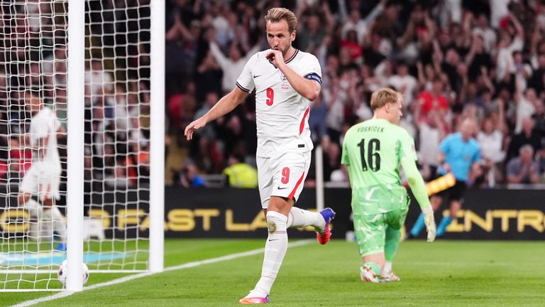 England 3-0 Czechia: Kane marks record-equalling 125th cap with brace at Wembley 4 Harry Kane celebrates after scoring his second and third goal for England in the Uefa Nations League match against Czechia on Tuesday 6 October, 2026 at Wembley Stadium in London, England